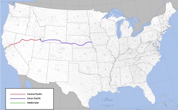 Transcontinental railroad route