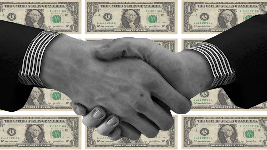handshake for sponsorship dollars