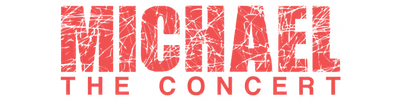 a red text Michael The Concert on a transparent background