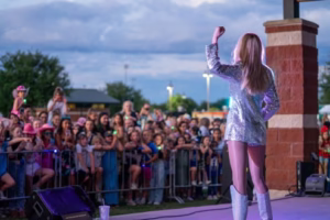 Taylor Swift tribute band performing at Mont Belvieu summer concert series