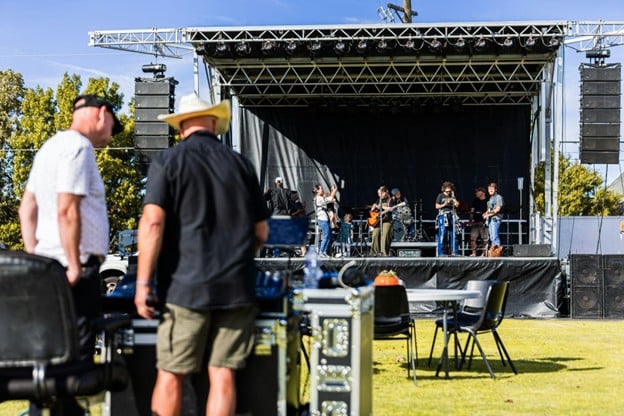 outdoor concert setup