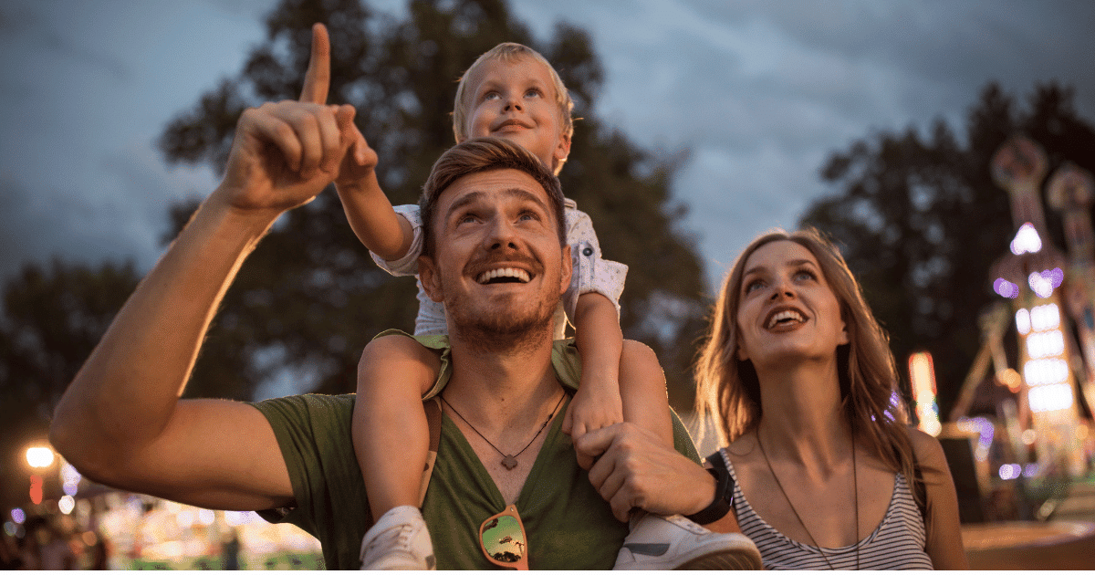 family enjoying festival entertainment