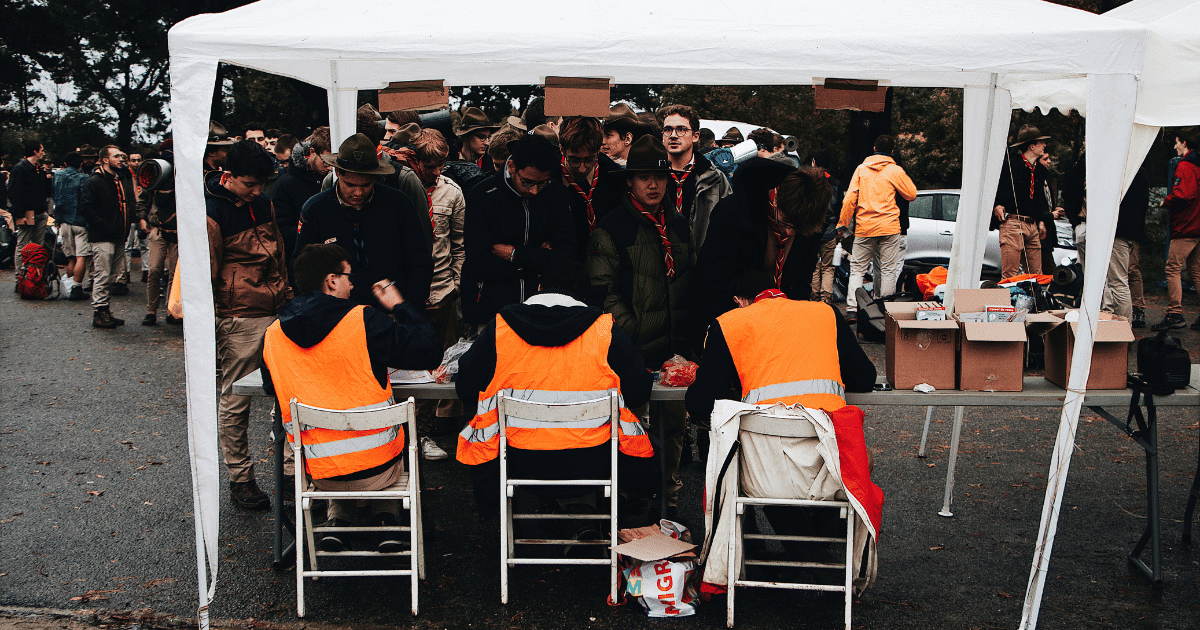independenty music festival volunteers working