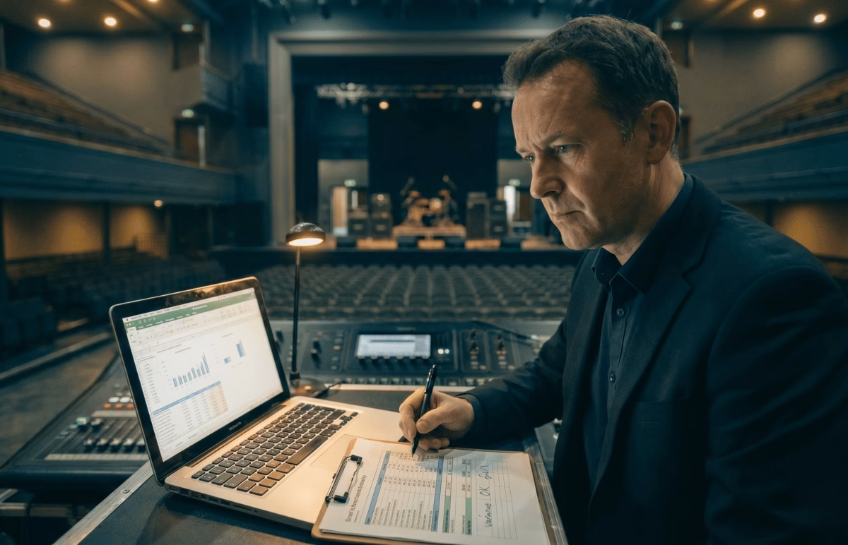 venue operator reviewing a concert budget